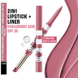 Lakme 9to5 Hya Beach Edit, Lipstick + Liner Duo, SPF 30 2.24g