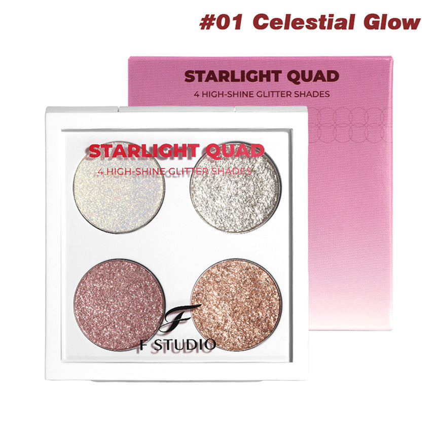 F Studio Starlight Quad Four High - Shine Glitter Shades /-/01 Celestial Glow