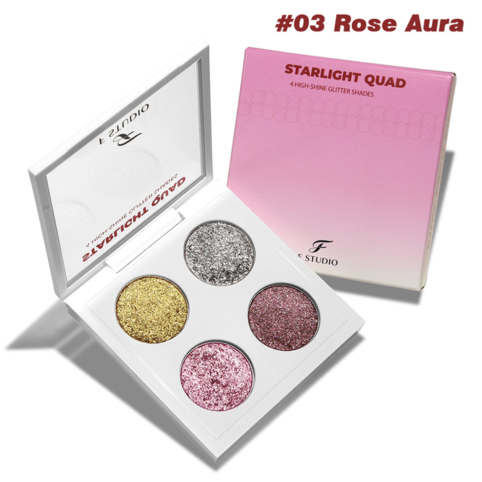 F Studio Starlight Quad Four High - Shine Glitter Shades /-/03 Rose Aura
