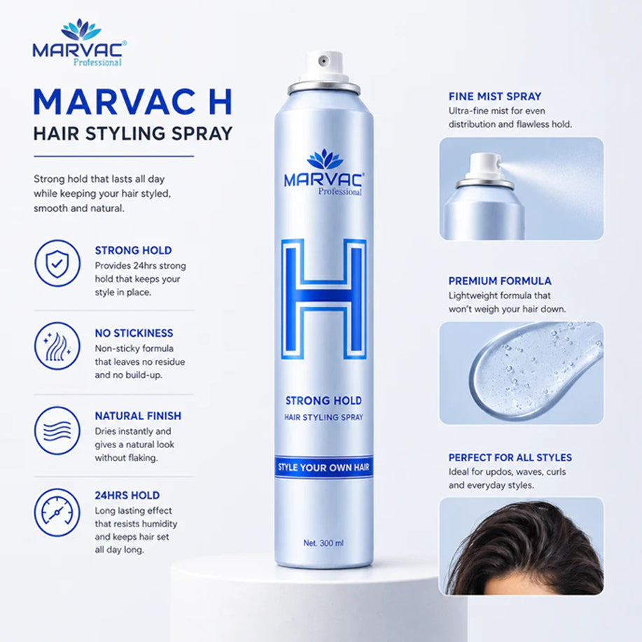 Marvac H Strong Hold Hair Styling Spray 300ml