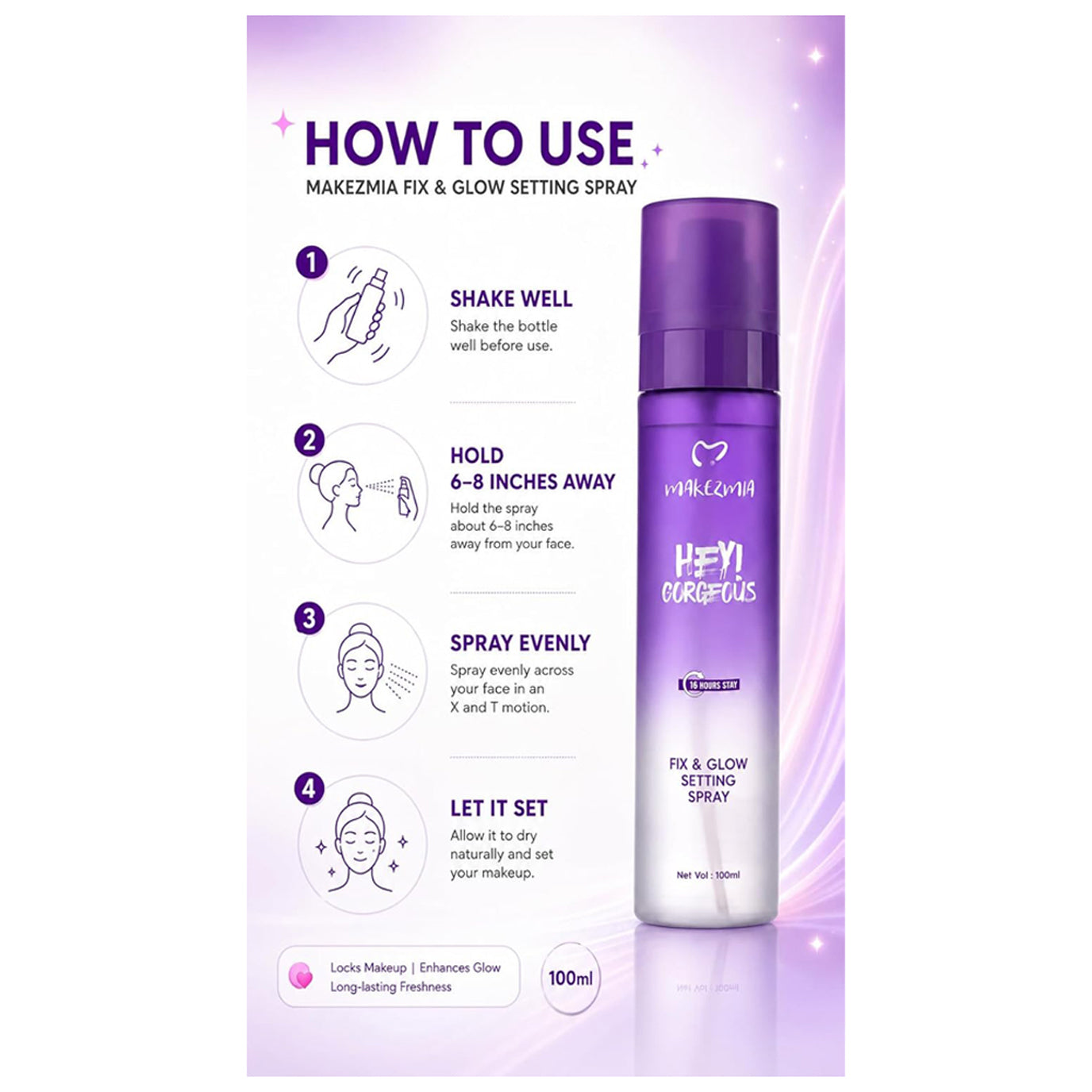 Makezmia Hey Gorgeous Fix & Glow Setting Spray