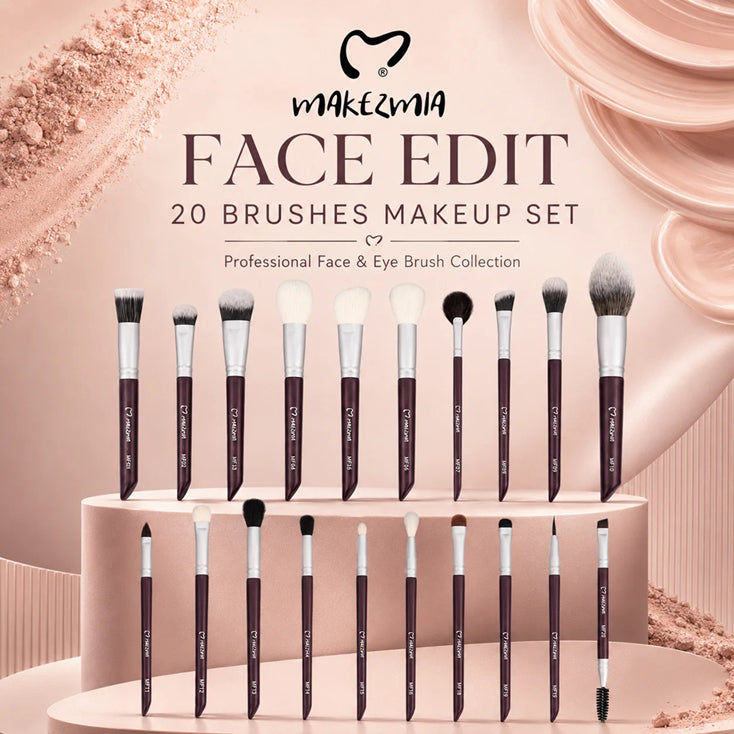 Makezmia Face Edit 20 Makeup Brushes set