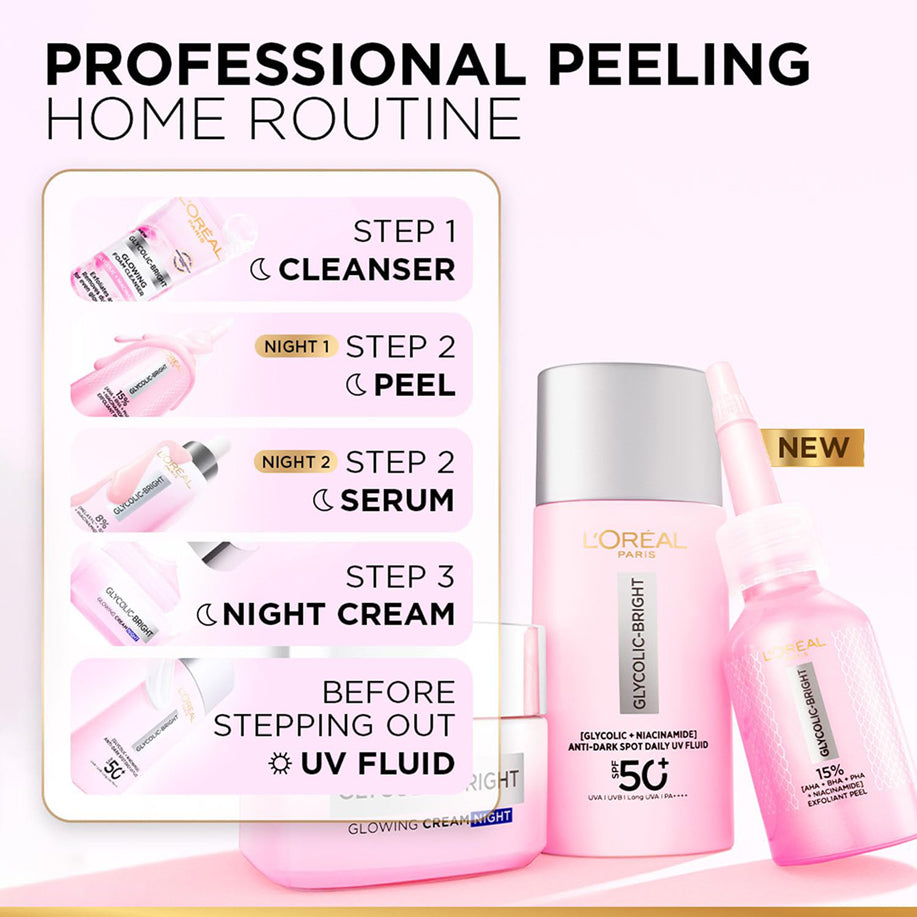 Loreal Paris Glycolic-Bright Anti Dark Spot Exfoliant Peel 15Per Aha + Bha + Pha + Niacinamide