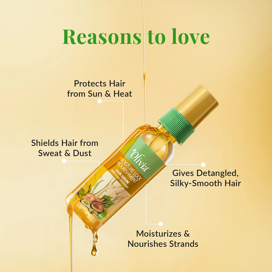Olivia Moisture Lock Nourishment Hair Serum With Argan Oil Extract