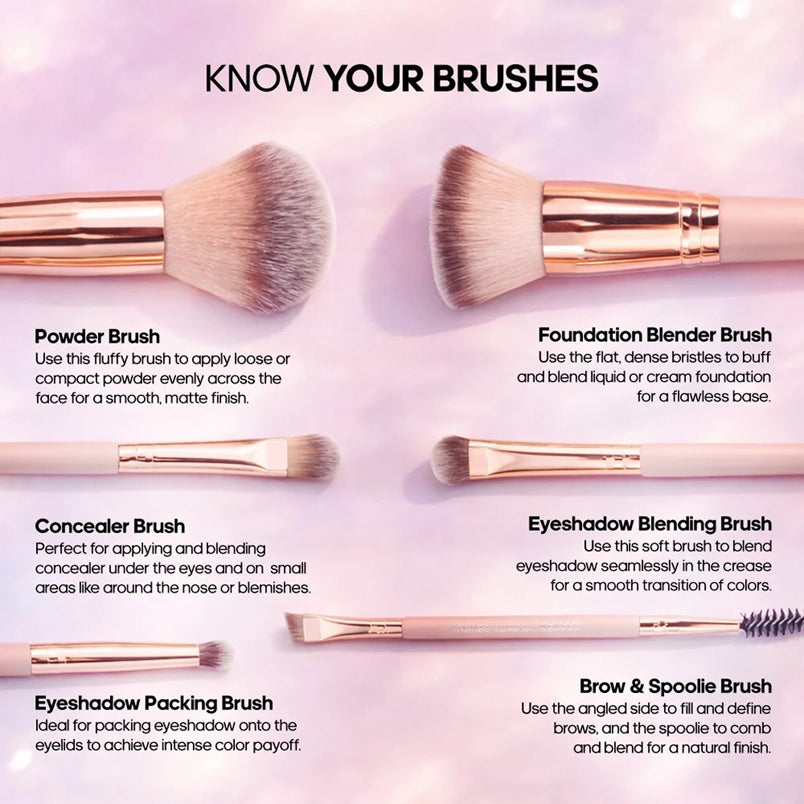 Recode Trainee Love Face & Eye Brush Set 6 Pcs