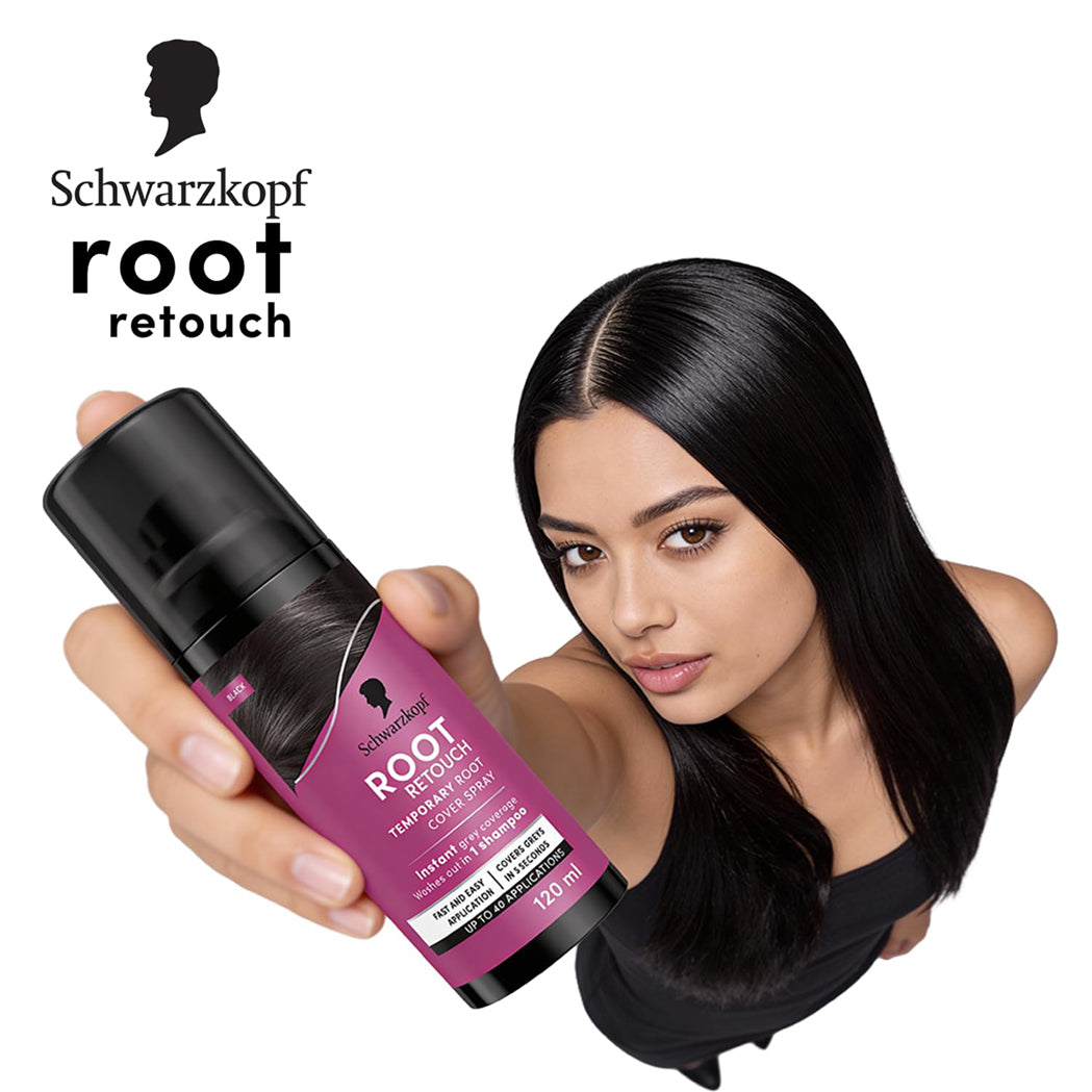 Schwarzkopf Root Retouch Temporary Root Cover Spray for Instant Grey Coverage 120ML