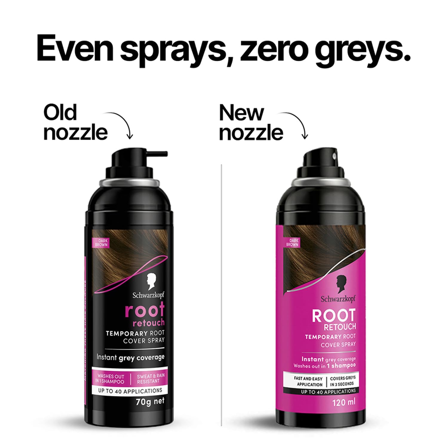 Schwarzkopf Root Retouch Temporary Root Cover Spray for Instant Grey Coverage 120ML