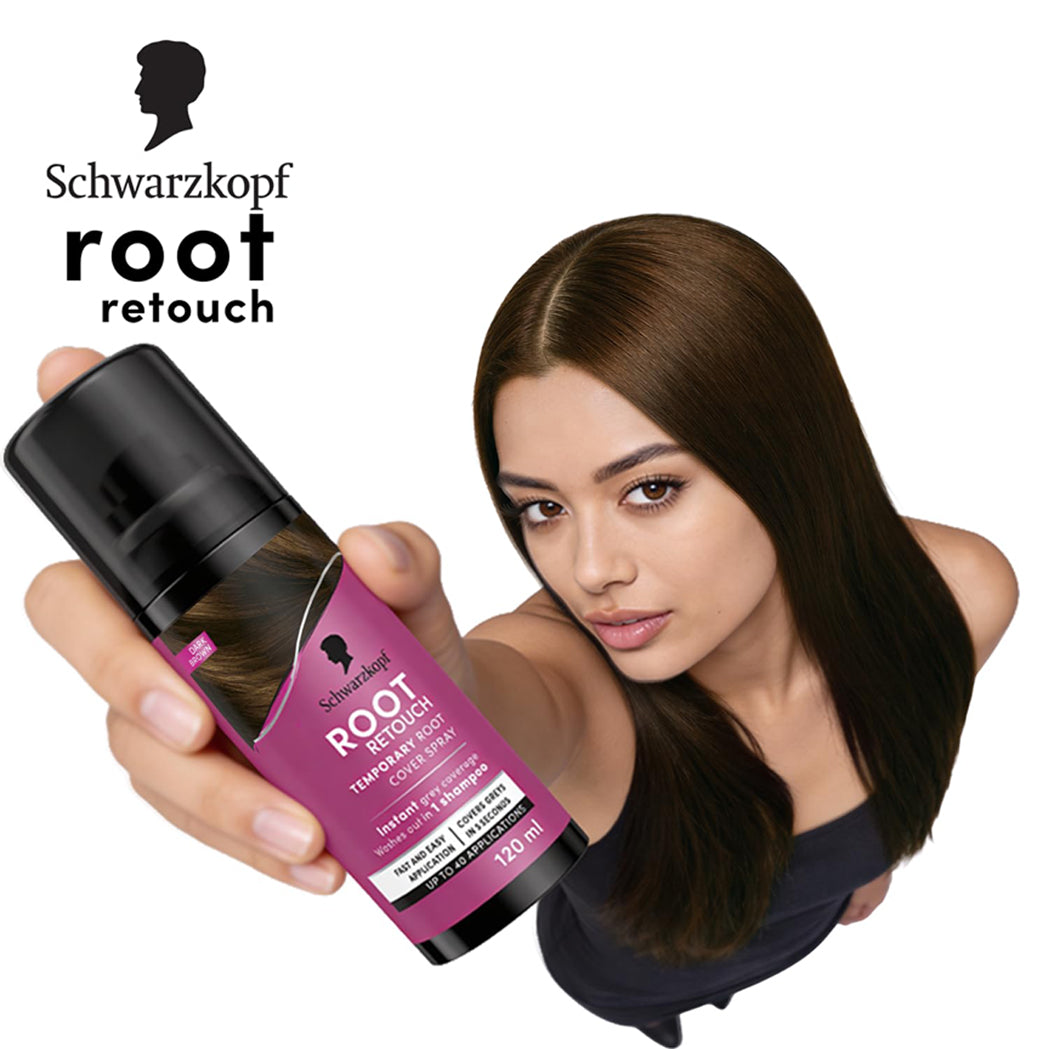 Schwarzkopf Root Retouch Temporary Root Cover Spray for Instant Grey Coverage 120ML