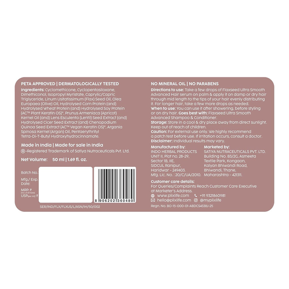 Plix Flaxseed Ultra Smooth Serum 50ML
