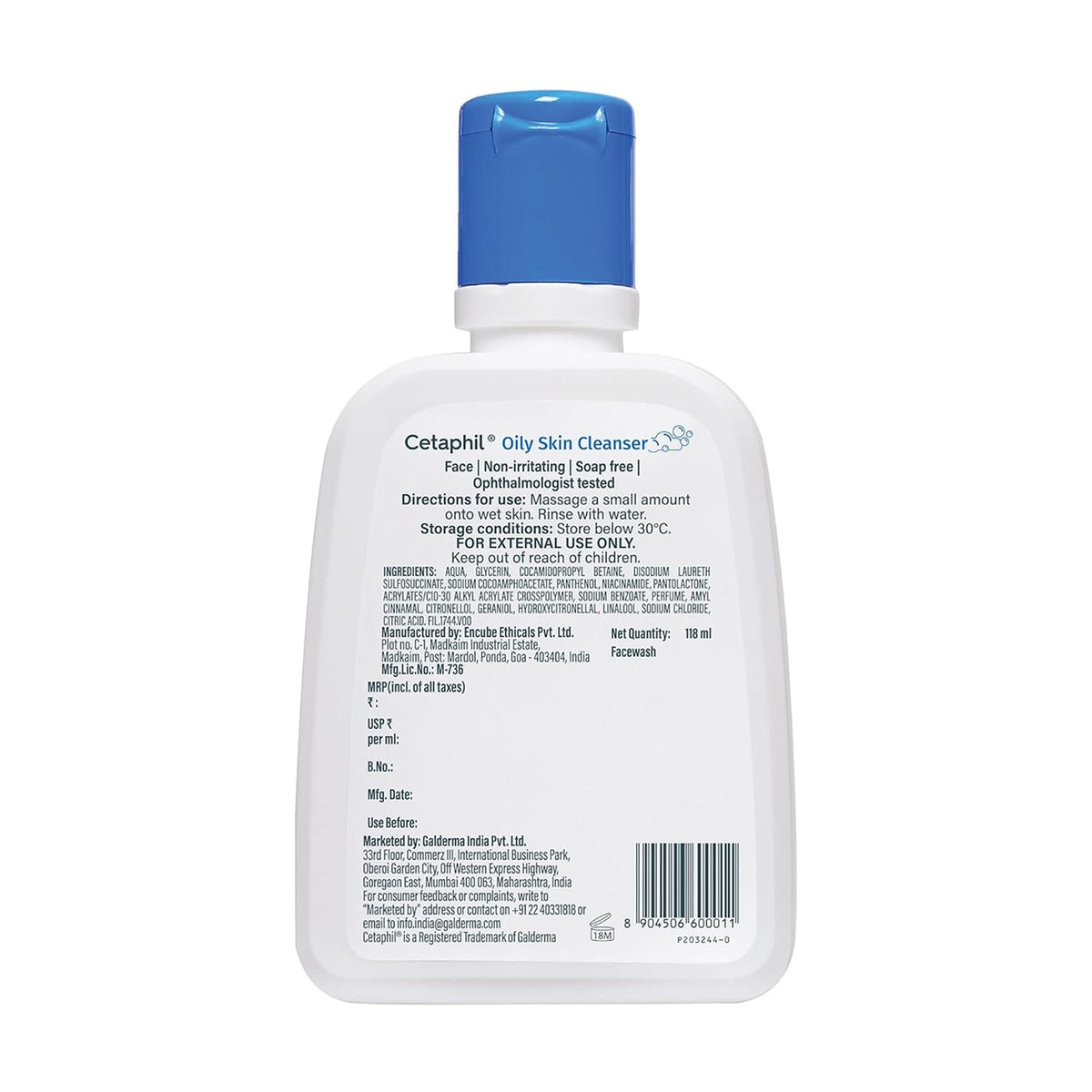 Cetaphil Oily Skin Cleanser Combination To Oily Sensitive Skin