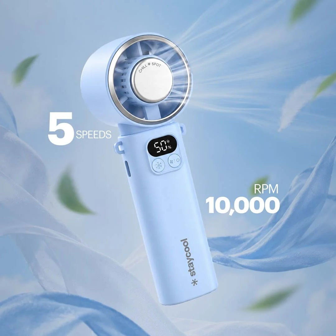 Staycool Turbo+ Foldable Handheld Ice Cooling Fan