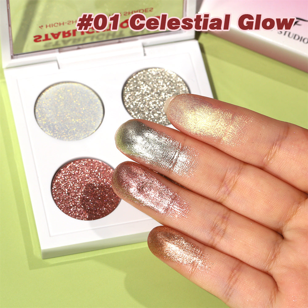F Studio Starlight Quad Four High - Shine Glitter Shades /-/01 Celestial Glow