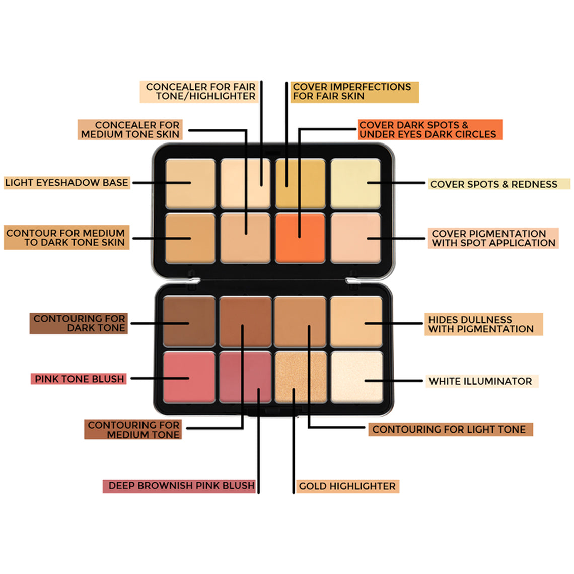 Forever52 16 Color Camouflage Hd Palette 40 g