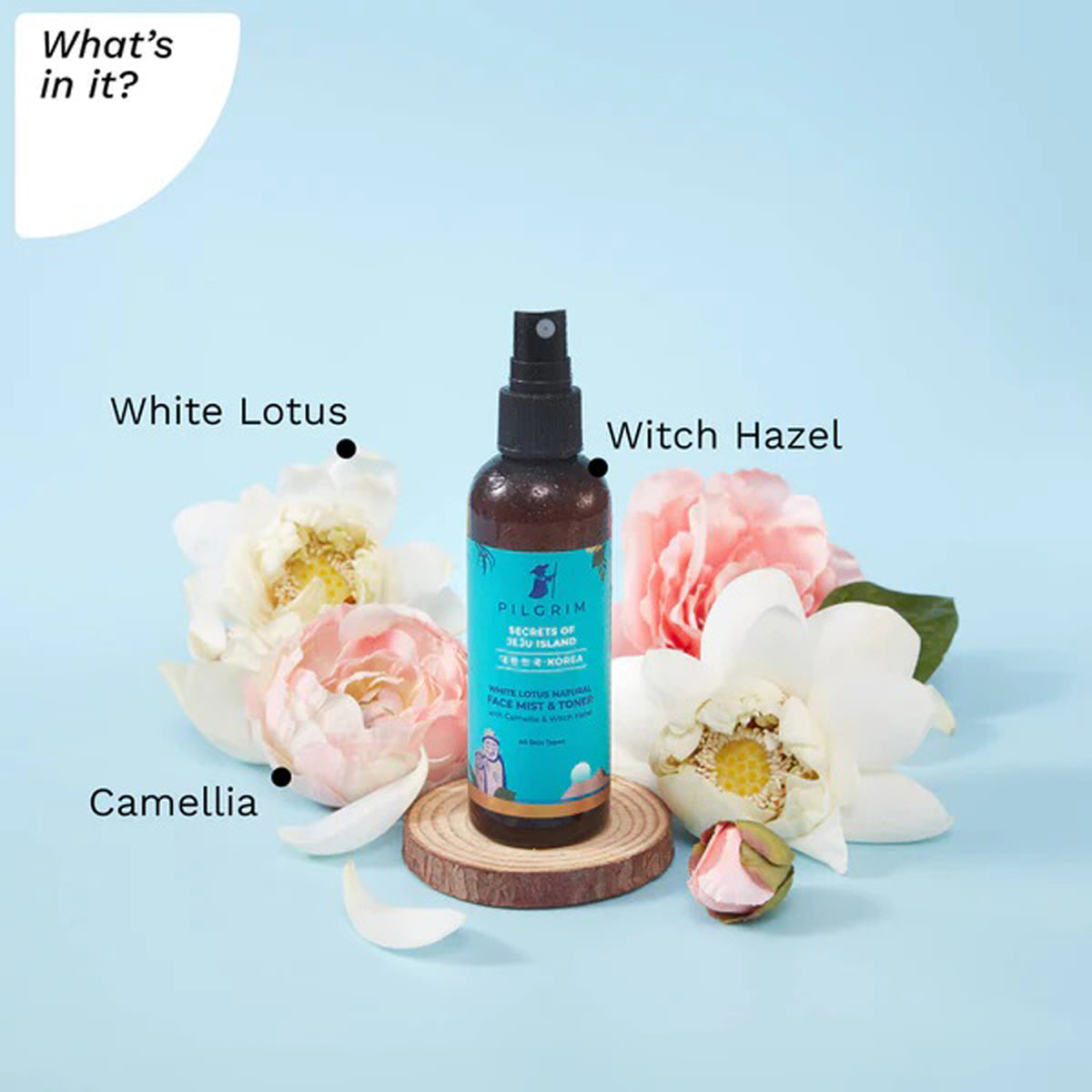 Pilgrim White Lotus Natural Face Mist & Toner With Camellia & Witch Hazel