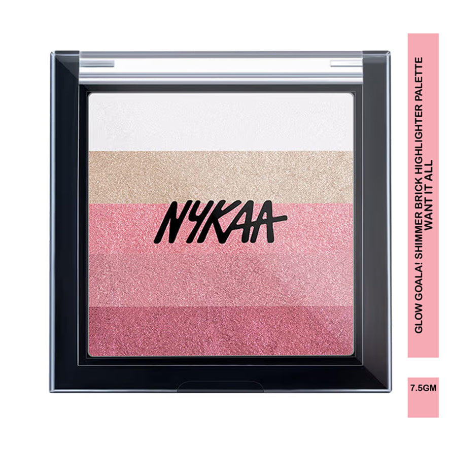 Nykaa Glow Goals Shimmer Brick Highlighter Palette 7.5G