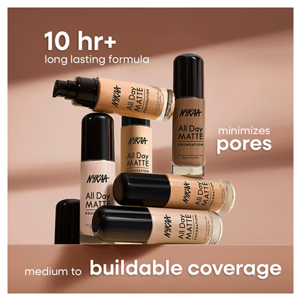Nykaa All Day Matte Long Wear Liquid Foundation For Normal To Combination Skin 30Ml