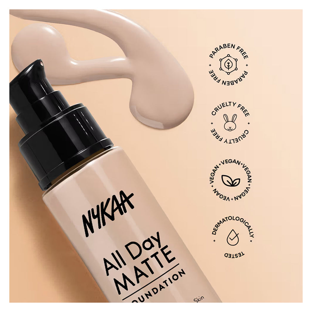Nykaa All Day Matte Long Wear Liquid Foundation For Normal To Combination Skin 30Ml
