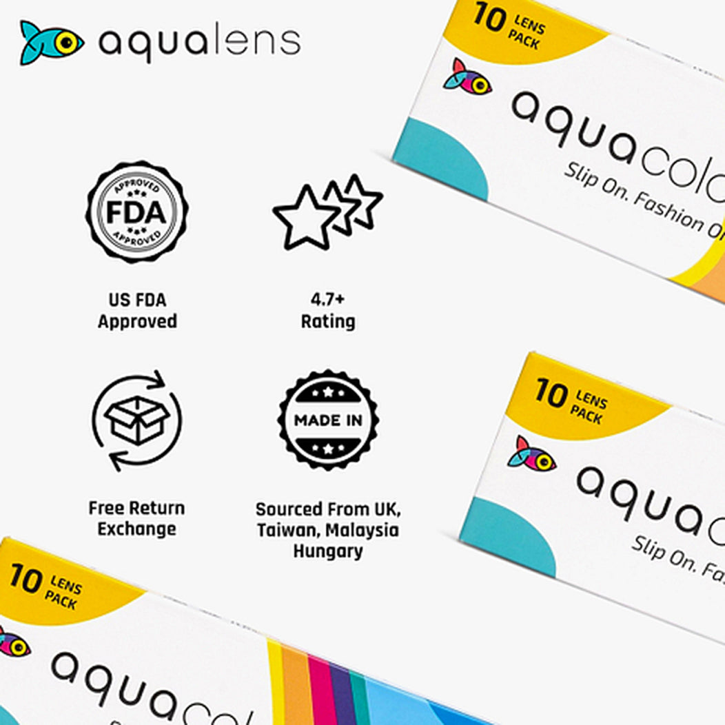 Aqua Color Contact Lenses Midnight Black