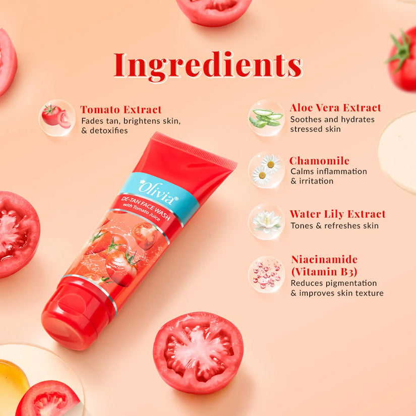 Olivia De Tan Face Wash With Tomato Juice 50Ml