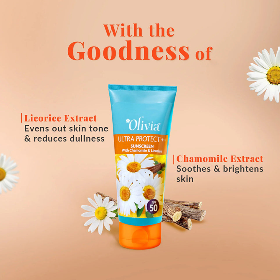 Olivia Ultra Protect ++ Sunscreen With Chamomile And Licorice Spf 50
