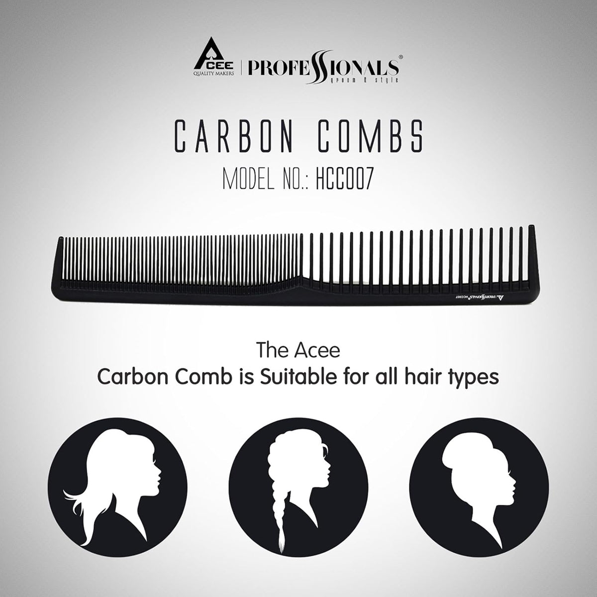 Acee Hair Carbon Comb Hcc007