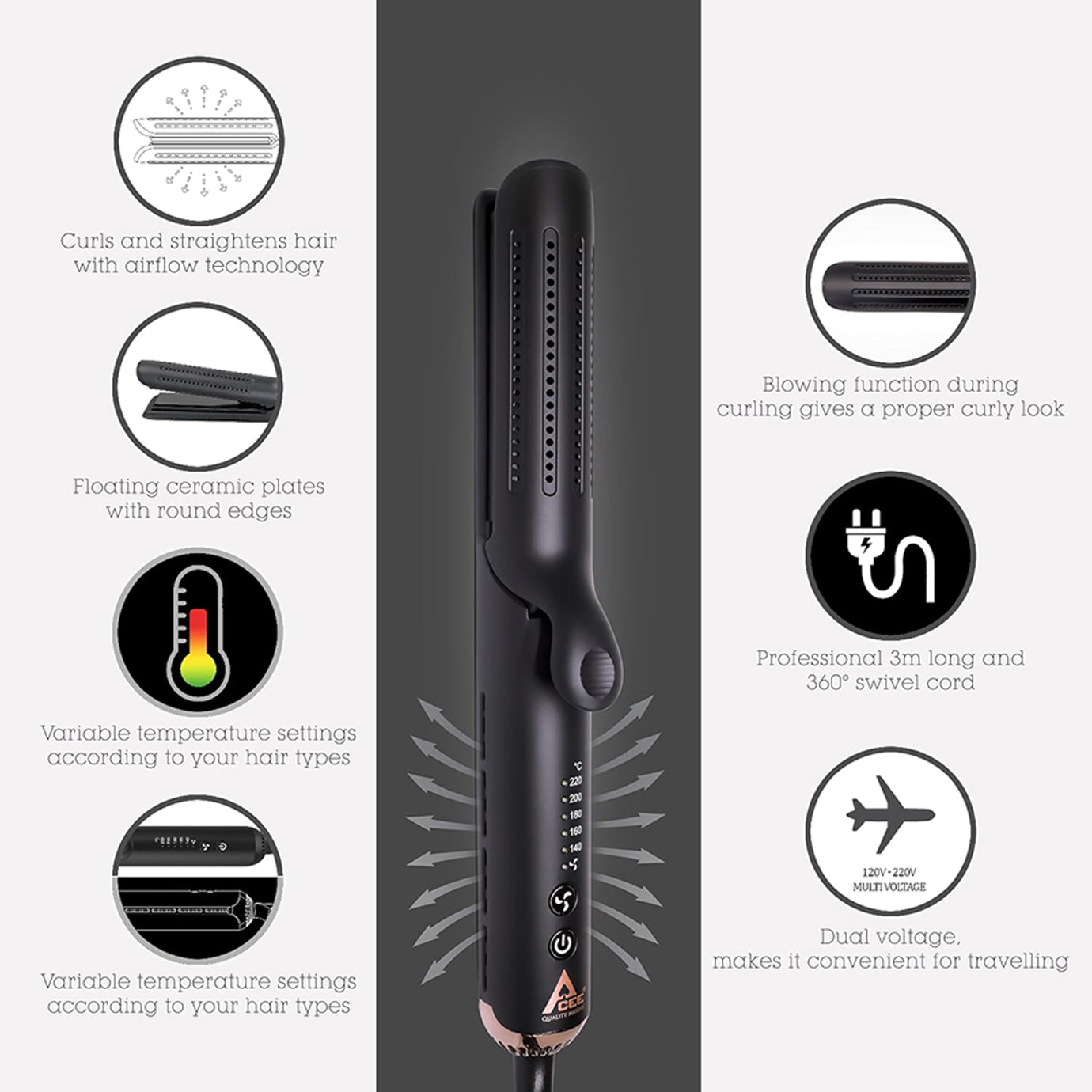 Acee Hair Straightener Hs3004