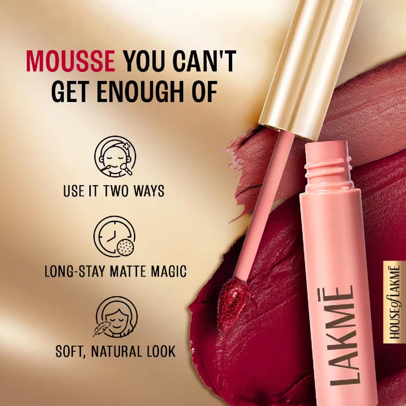 Lakme 9 To 5 Double Duty Mousse Tint For Cheek & Lips 9G