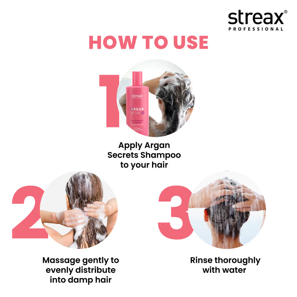 Streax Professional Argan Secrets Moisturing Shampoo
