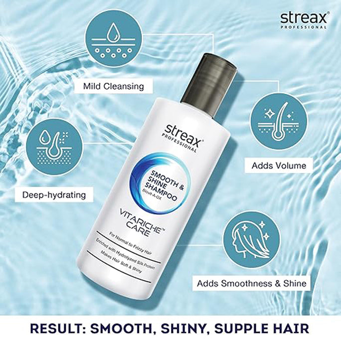 Streax Professional Vitariche Care Smooth & Shine Shampoo