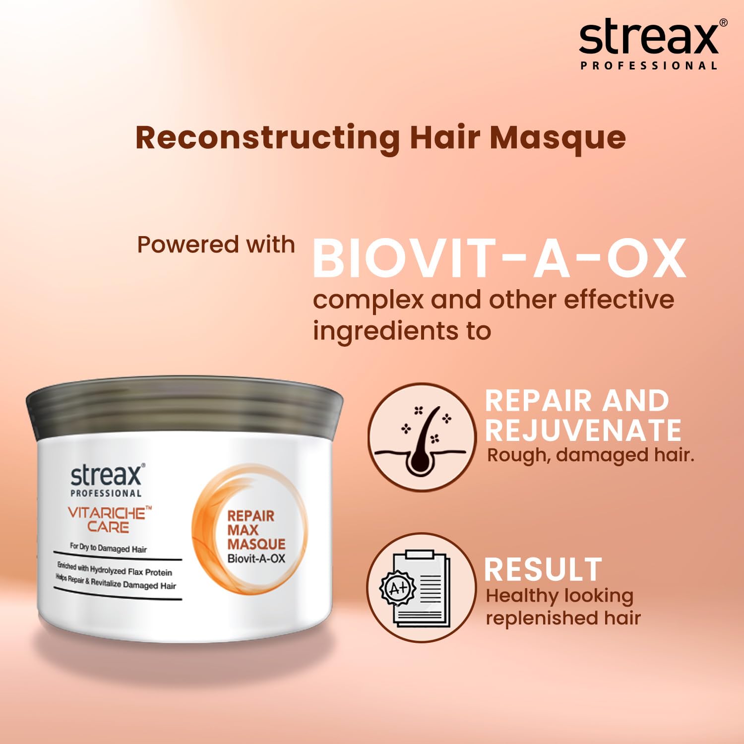 Streax Pro Vitariche Care Repair Max Masque