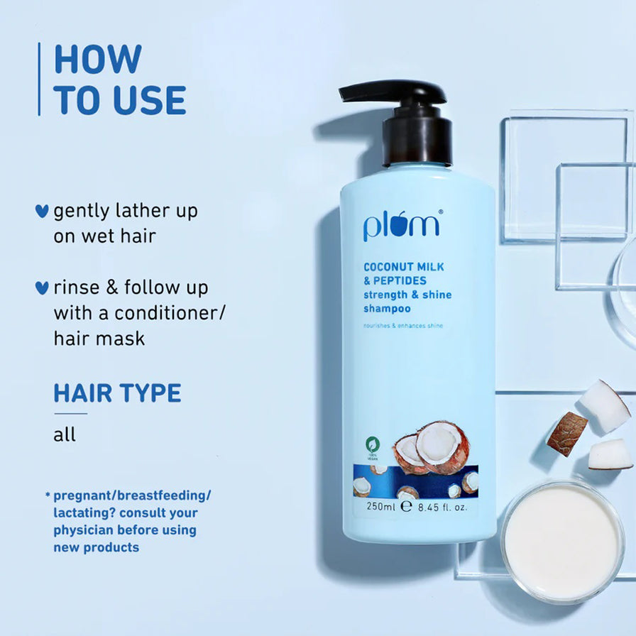 Plum Coconut Milk & Peptides Strength & Shine Shampoo 250Ml