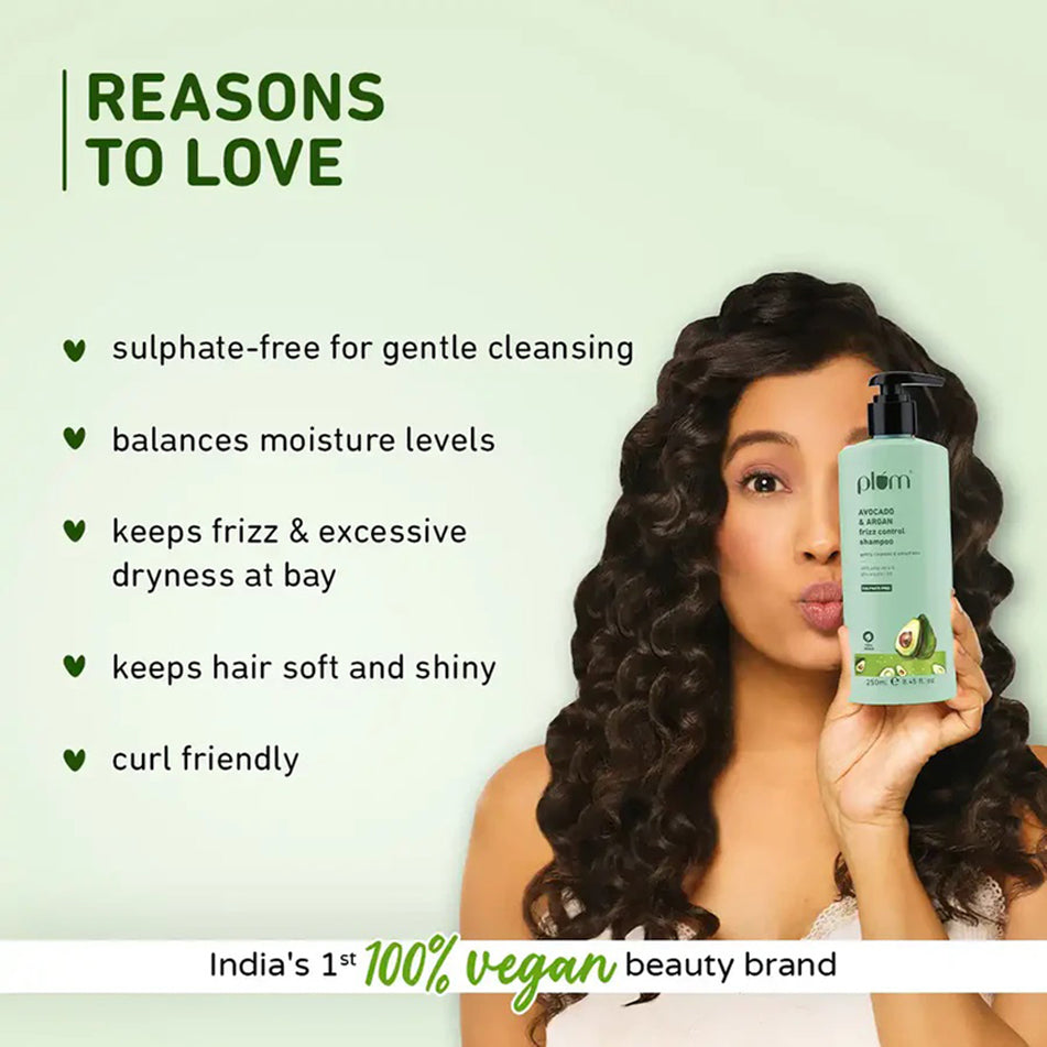 Plum Avocado Argan Frizz Control Shampoo 250Ml