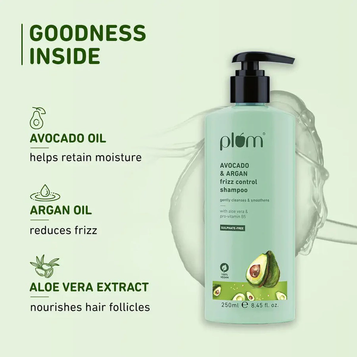 Plum Avocado Argan Frizz Control Shampoo 250Ml