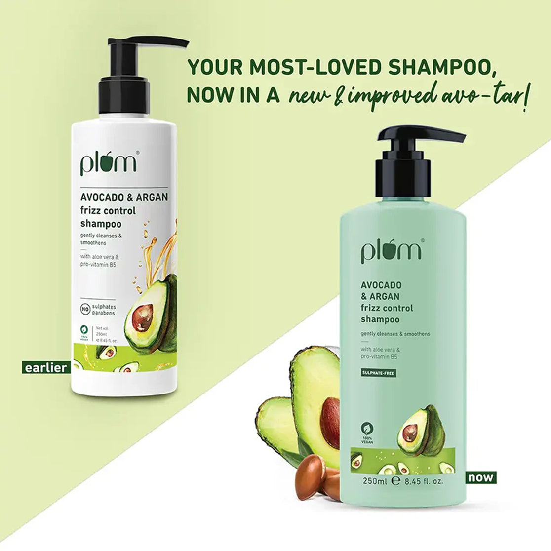 Plum Avocado Argan Frizz Control Shampoo 250Ml