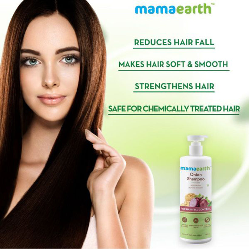 Mamaearth Onion Shampoo For Hair Fall Control And Reduction