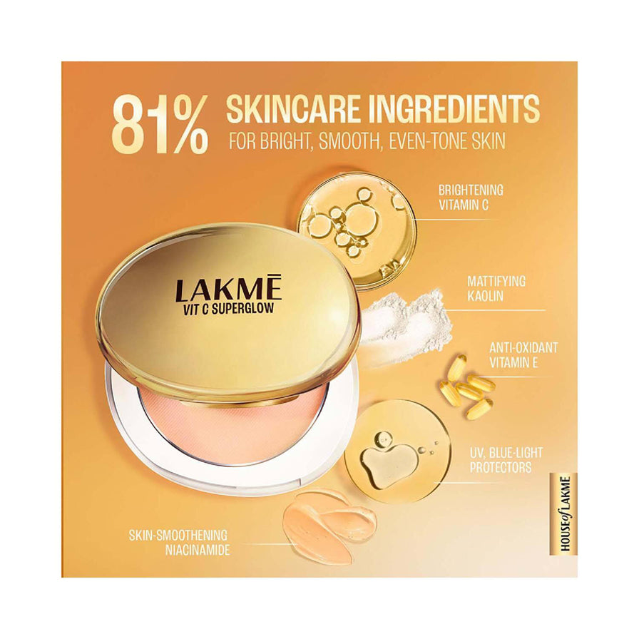 Lakme Vitamin C Superglow Skin Perfecting Compact 8G
