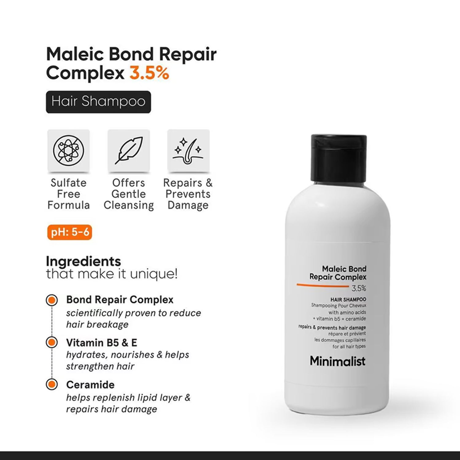 Minimalist Maleic Bond Repair Complex 3.5Per Hair Shampoo 250Ml