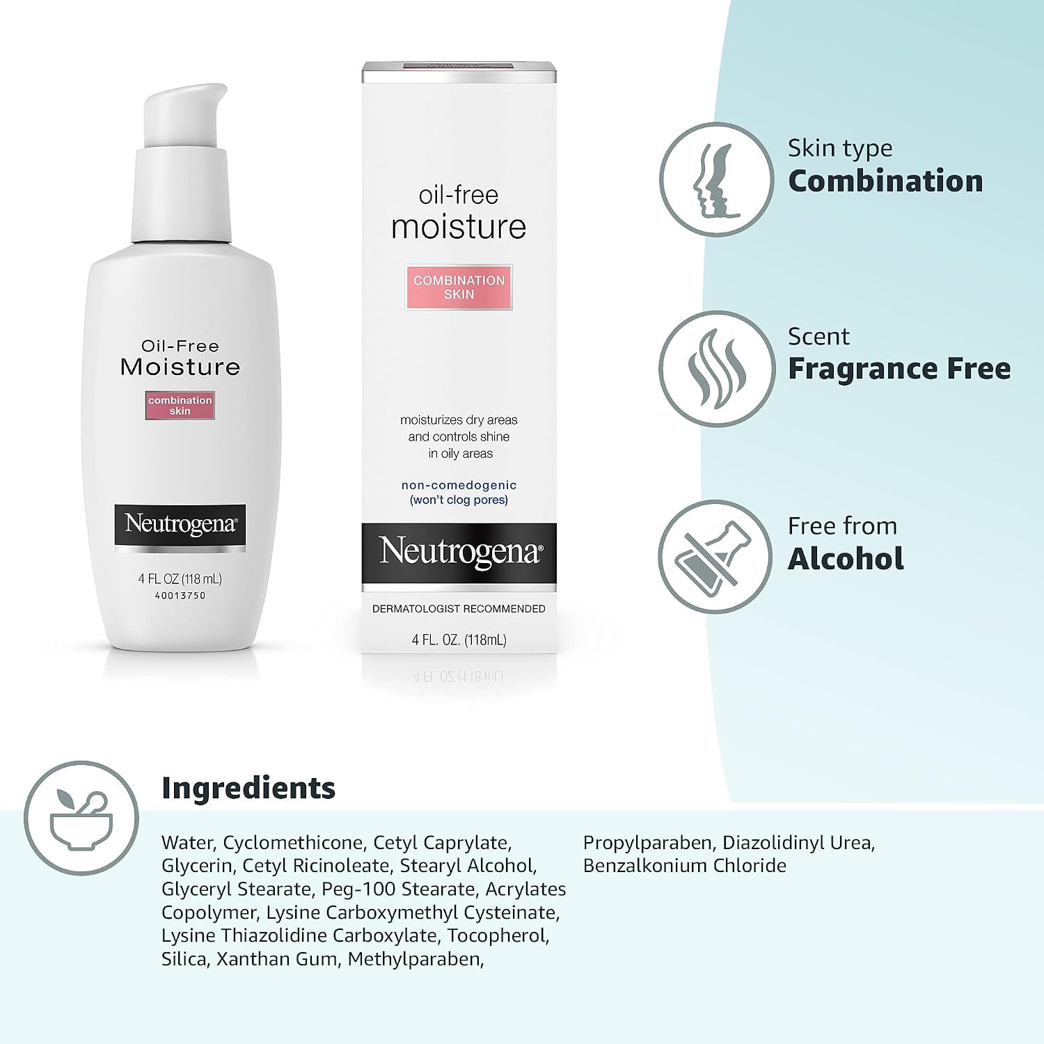 Neutrogena Oil Free Moisture Combination Skin 118Ml