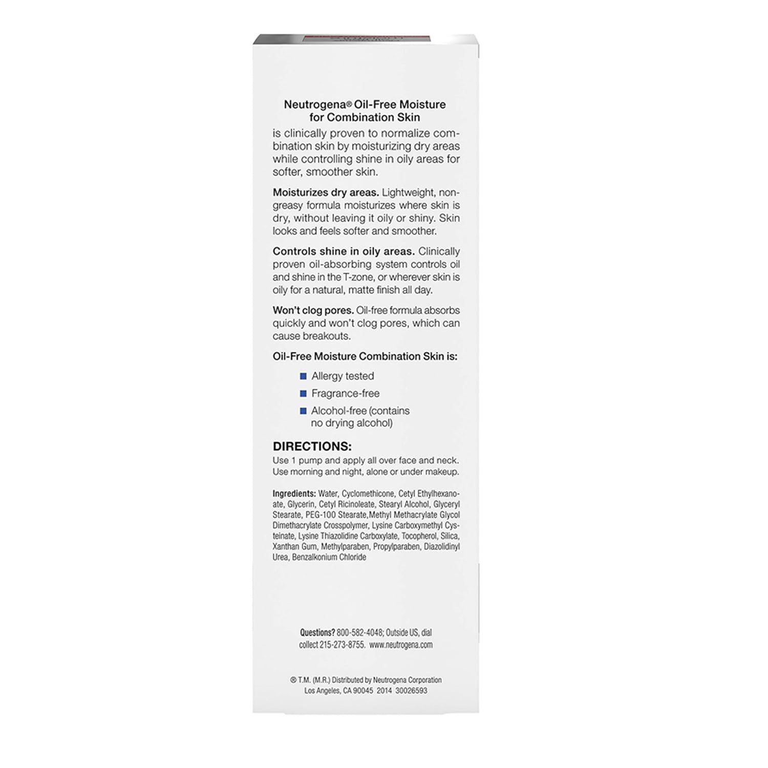 Neutrogena Oil Free Moisture Combination Skin 118Ml