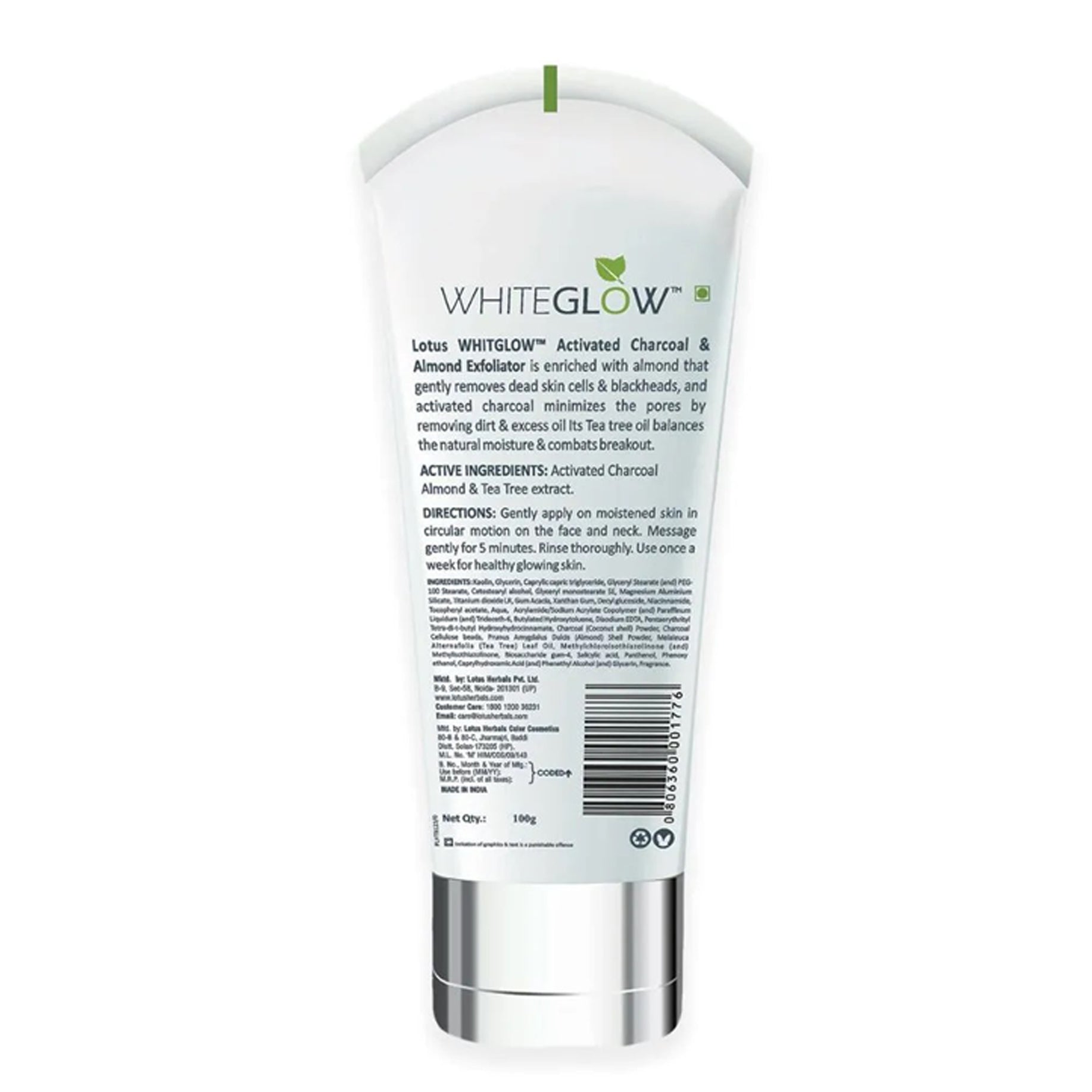 Lotus Herbals Whiteglow Activated Charcoal Anti-Pollution Brightening Facewash