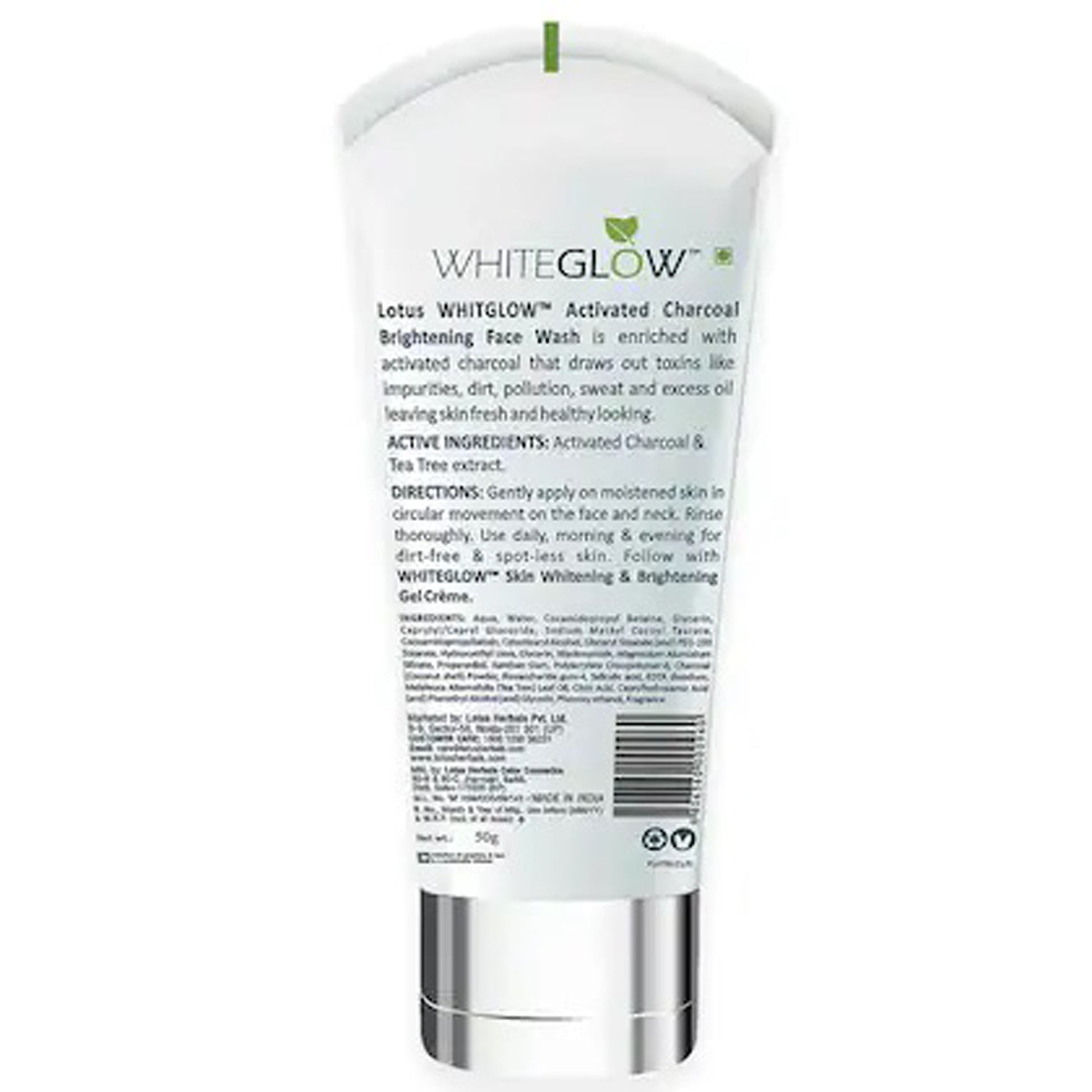 Lotus Herbals Whiteglow Activated Charcoal Anti-Pollution Brightening Facewash