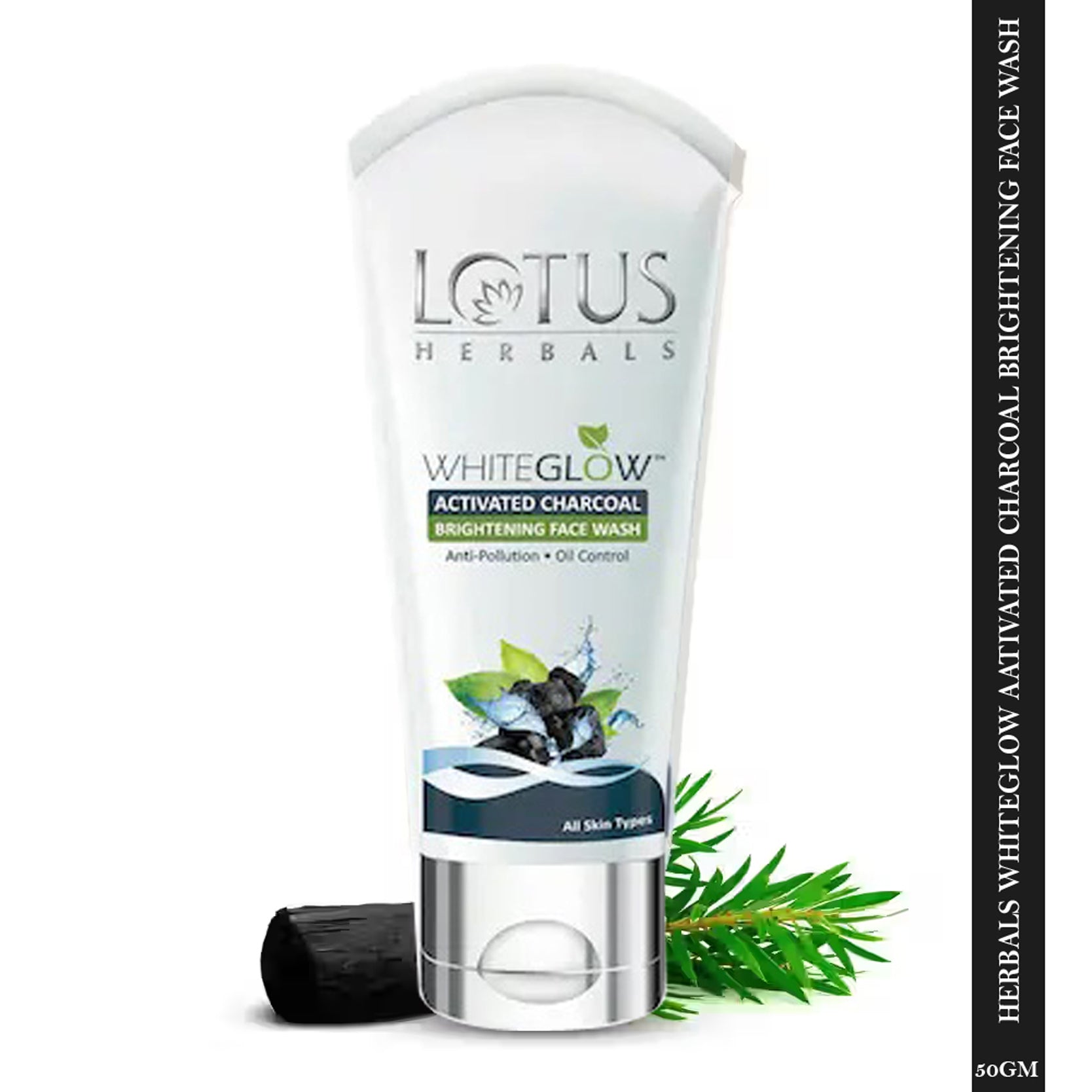Lotus Herbals Whiteglow Activated Charcoal Anti-Pollution Brightening Facewash