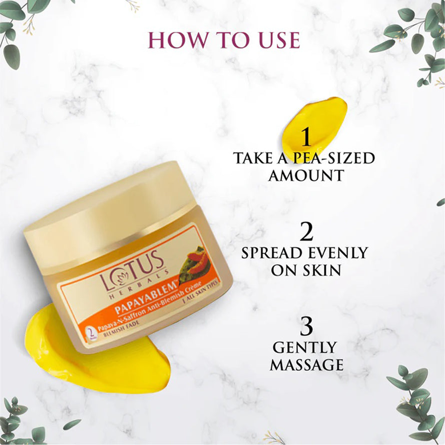 Lotus Herbals Papaya Blem Papaya-N-Saffron Anti-Blemish Cream