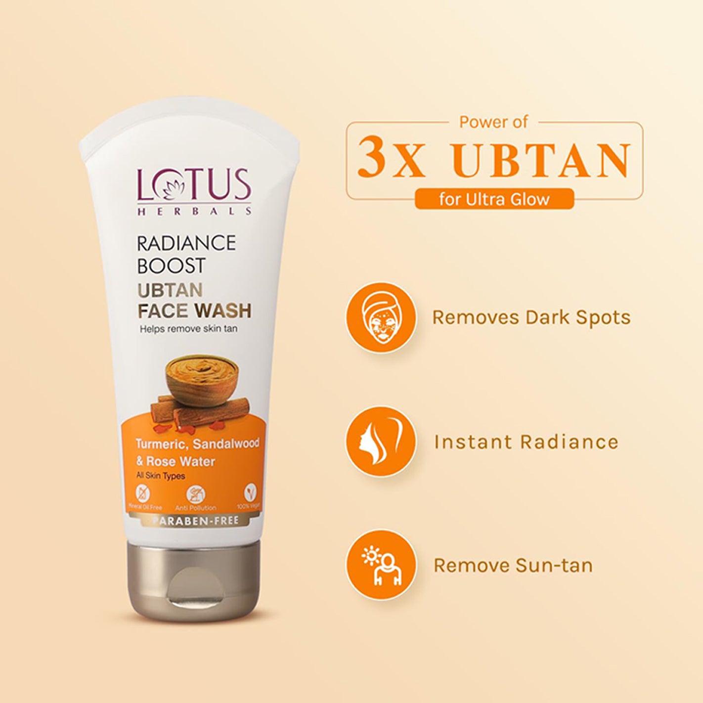 Lotus Herbals Radiance Boost Ubtan Facewash