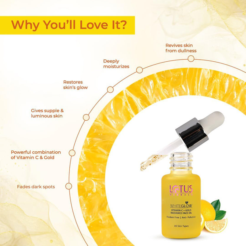 Lotus Herbals Whiteglow Vitamin-C + Gold Radiance Serum