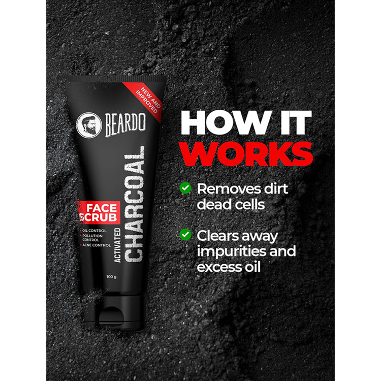 Beardo Activated Charcoal Face Scrub 100G