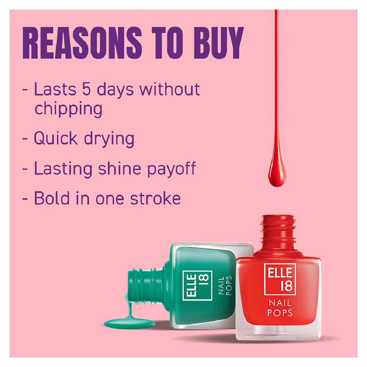 Lakme Elle 18 Nail Pops Nail Color 5Ml
