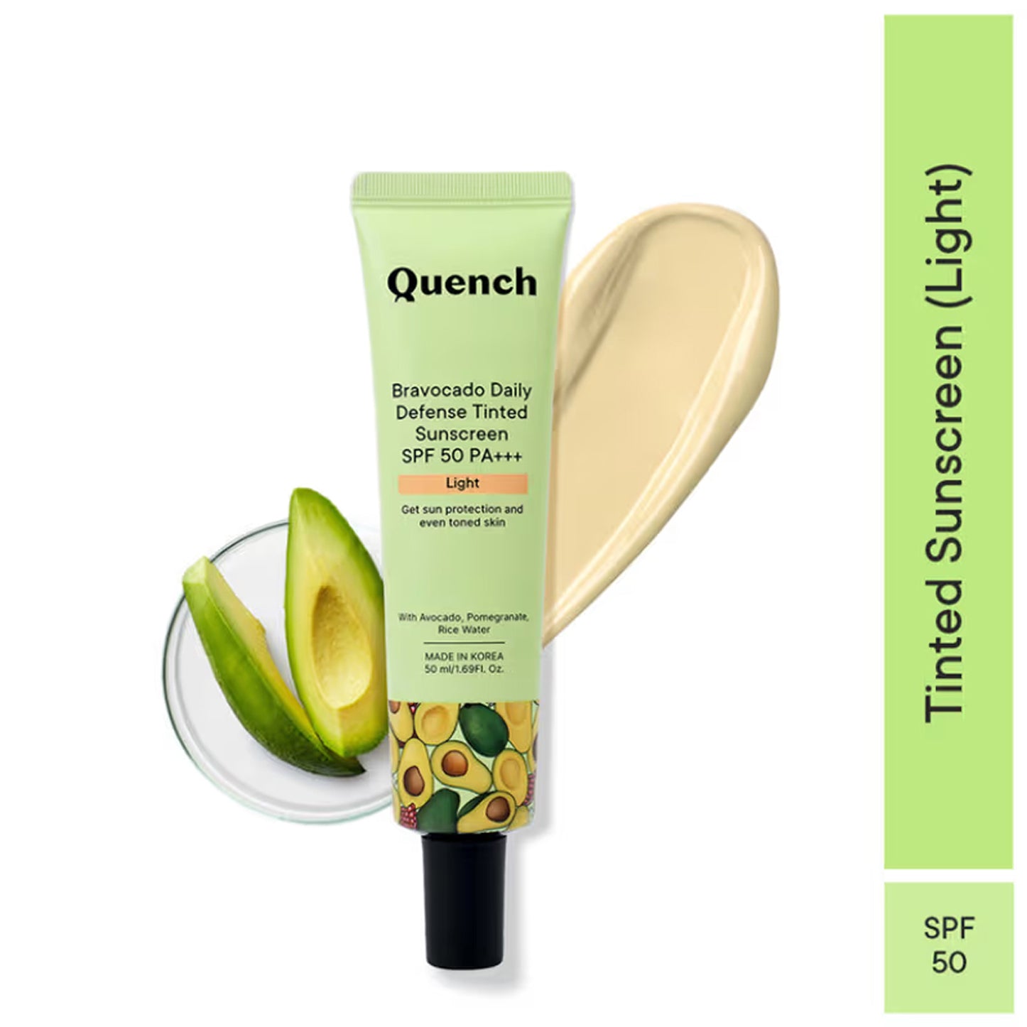 Quench Bravocado Daily Defense Tinted Sunscreen Spf 50 Pa+++ 50Ml