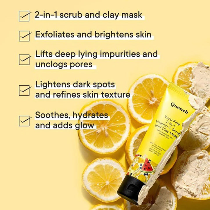 Quench 2-In-1 Vitamin C Scrub And Clay Mask With Yuzu Vitamin C