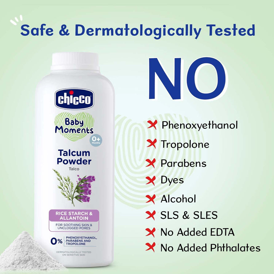Chicco Baby Talcum Powder Rice Starch & Allantion